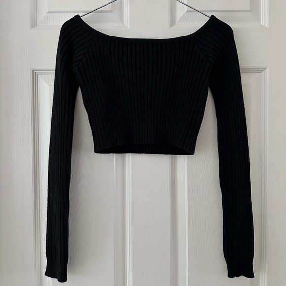 Lovers + Friends Black Off-the-Shoulder Sweater - Picture 5 of 11